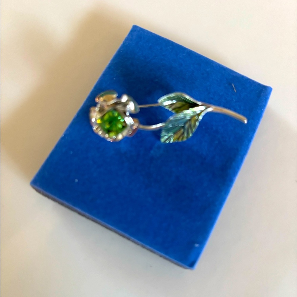 Vintage Avon August Birthstone rose pin